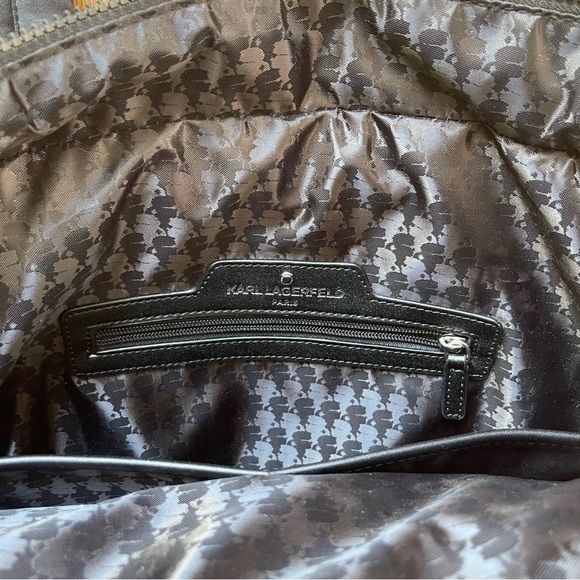 Karl Lagerfeld Voyage Black Puffy Tote Bag Black NWT - Picture 6 of 10